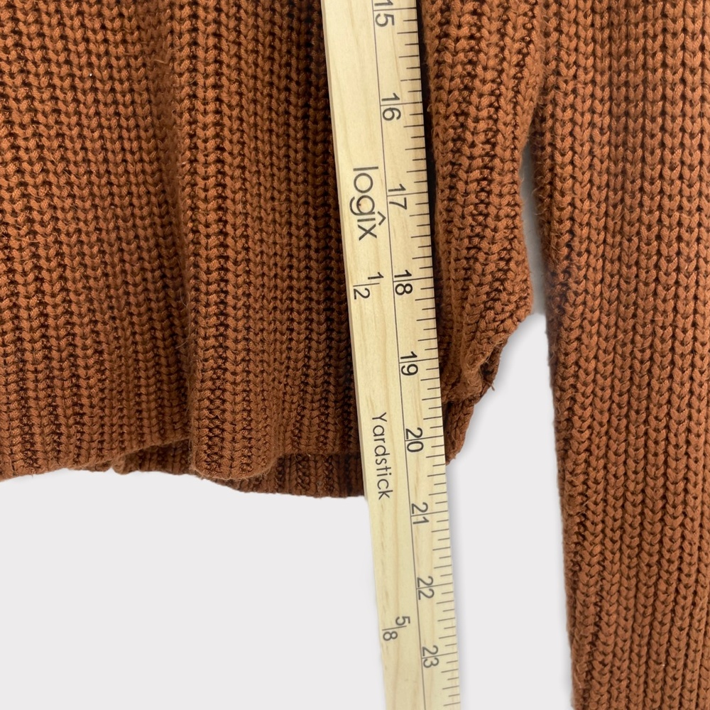American Apparel Burnt Orange Distressed Mock Neck Sweater - Picture 6 of 6